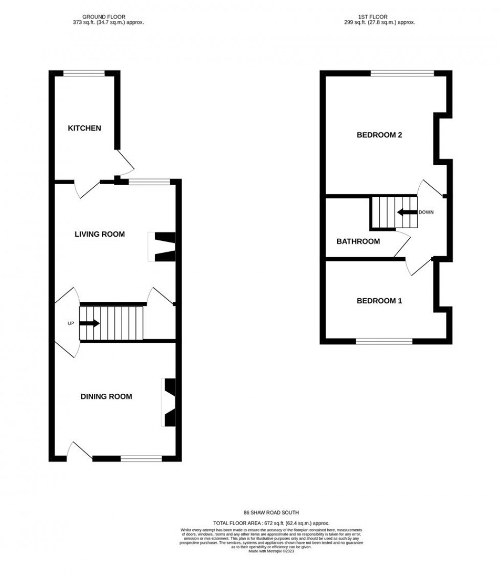 Floorplan for Shaw Road South, Shaw Heath, Stockport