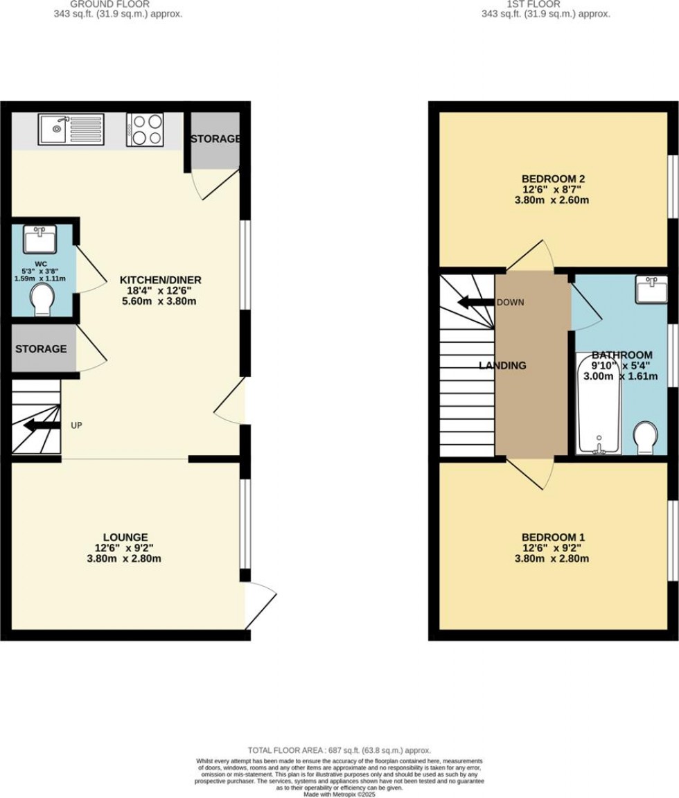 Floorplan for Mill Terrace, Stockport