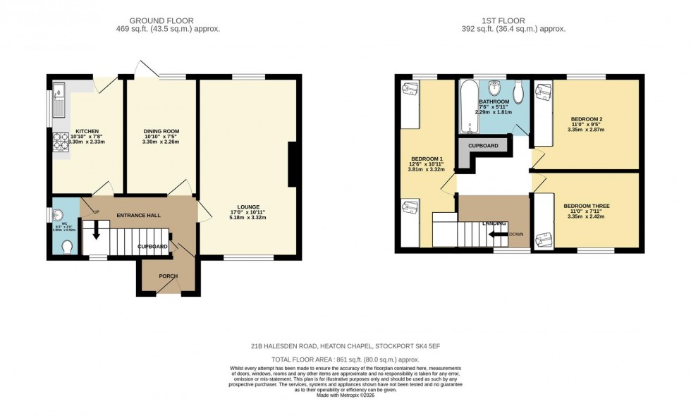 Floorplan for Halesden Road, Stockport