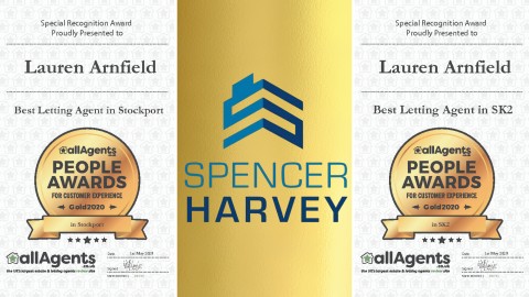 The team at Spencer Harvey receive 5 GOLD awards for best Letting and Estate Agency in SK2 and Stockport….